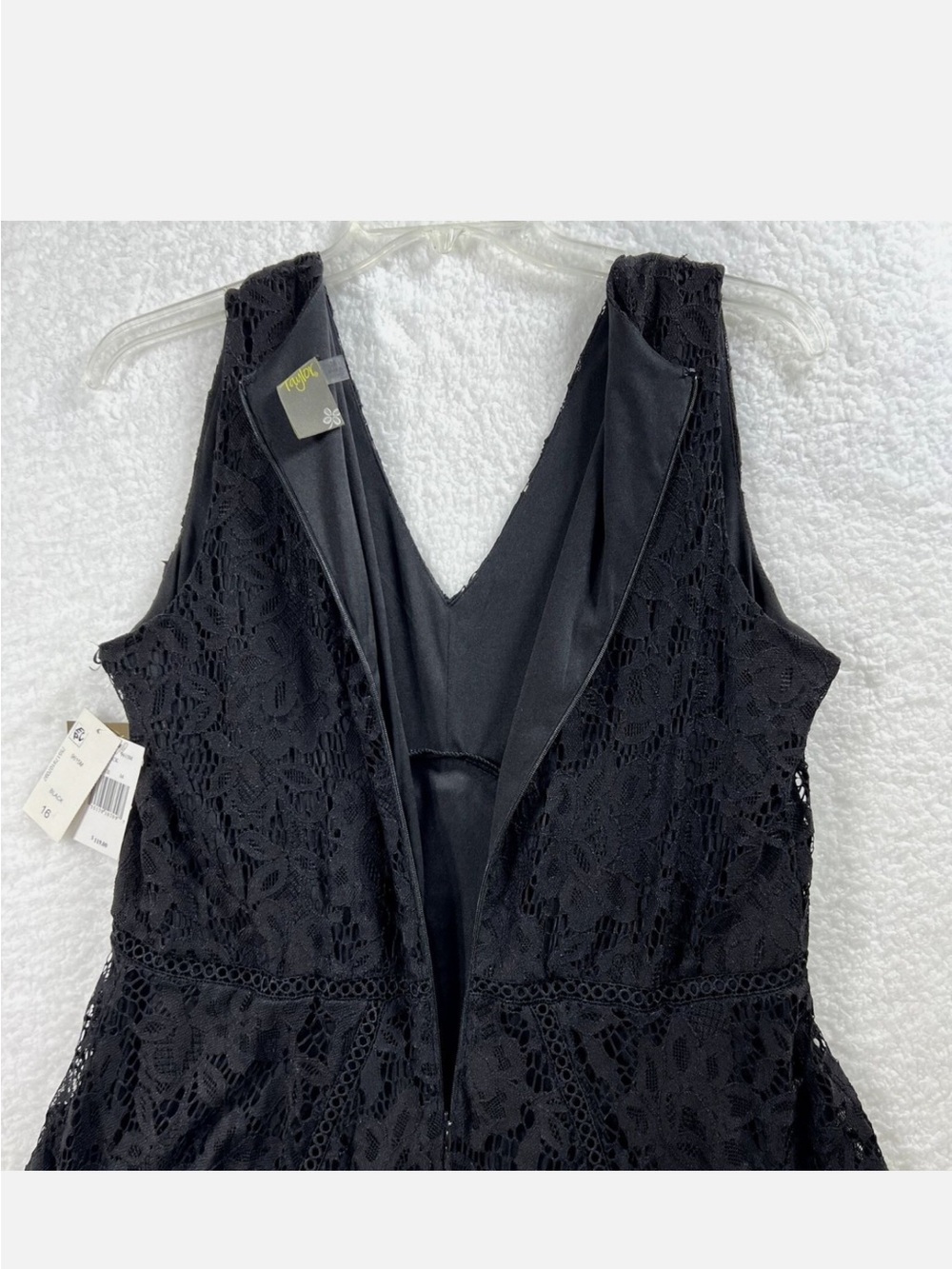 Ann Taylor Black Lace V-Neck Maxi Dress with Sheer Skirt - Picture 5 of 5